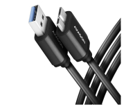 Kabel AXAGON BUMM3-AM10AB Kabel Micro-B USB USB-A 3.2 Gen 1, 1m, 3A, ALU, PVC Czarny